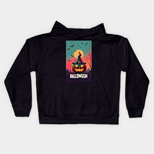 Halloween with Scary Pumpkin Kids Hoodie